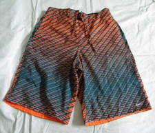 NIKE Mens Swim shorts size S Fits waist size 31 32 33 34" Orange Green color