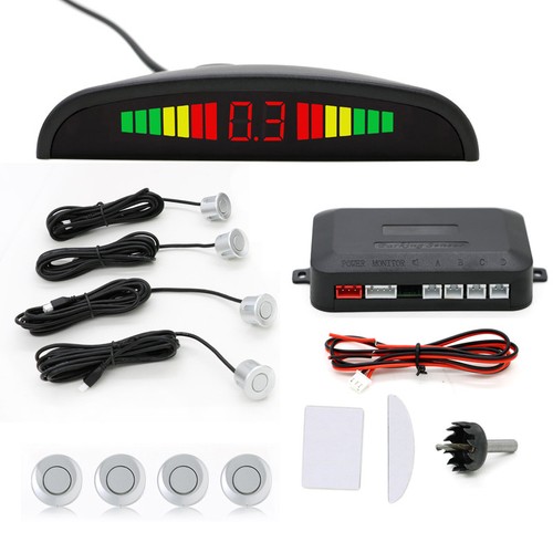 Car Rear Reverse 4 Parking Sensors Reversing Audio Buzzer Alarm Kit LCD Display - Picture 8 of 12