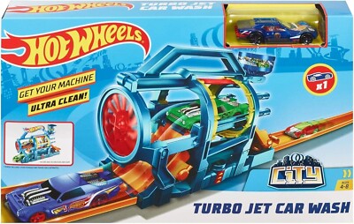   Hot Wheels FNJ35 HW City Starter Kit Turbo Jet Car Wash Geschenkset  