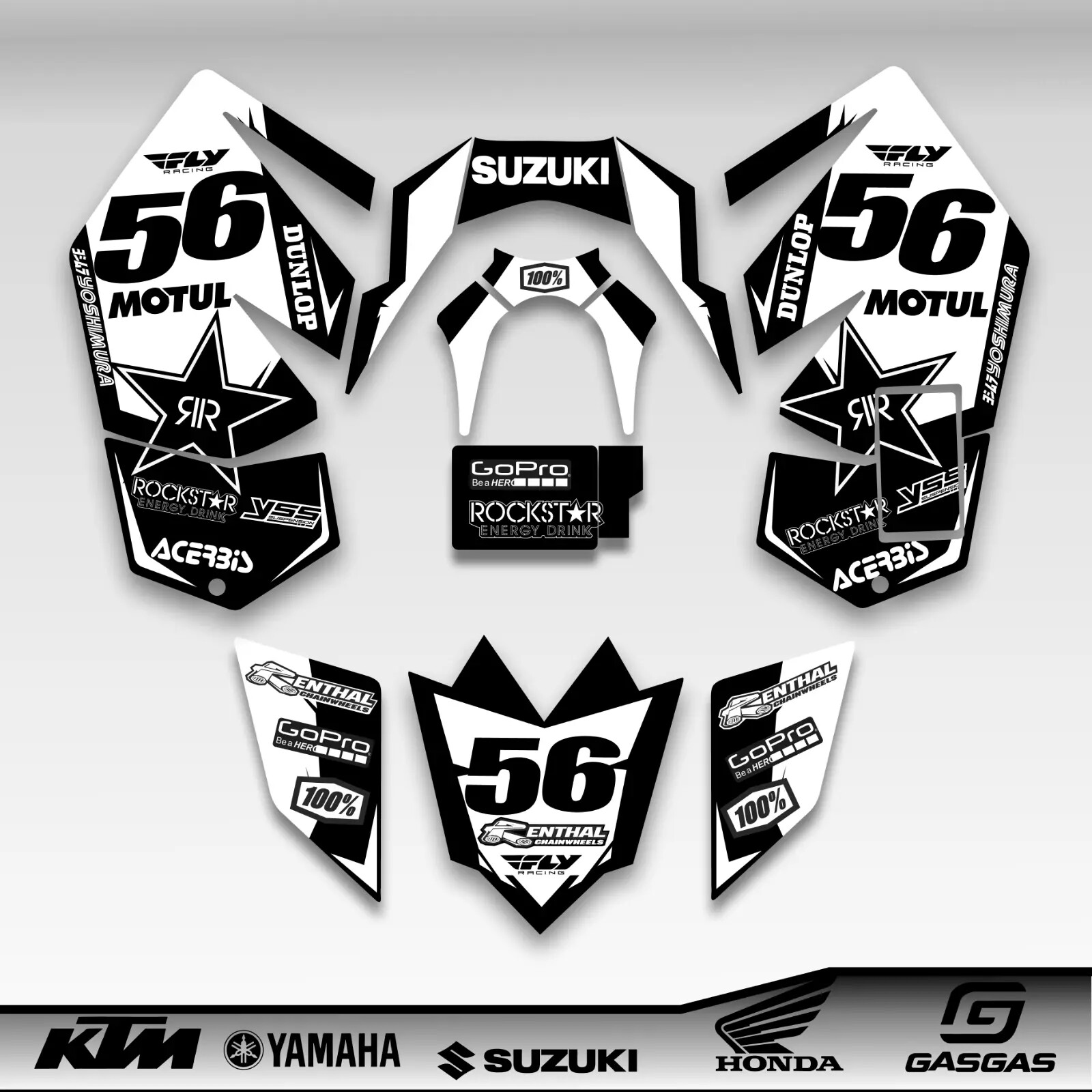 Kit Graphique Complet Pour Suzuki LTR 450 (2006-2014) - Autocollants, Customisation Gratuite