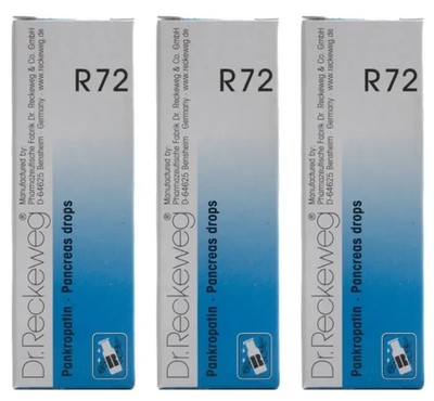 Dr Reckeweg R72 Drops 22ml (Pack of 3) Homeopathic - Pancreas Pancreatitis Drops