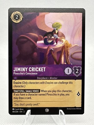 Jiminy Cricket Pinocchio s Conscience 44/204 Non-Foil Common Disney Lorcana