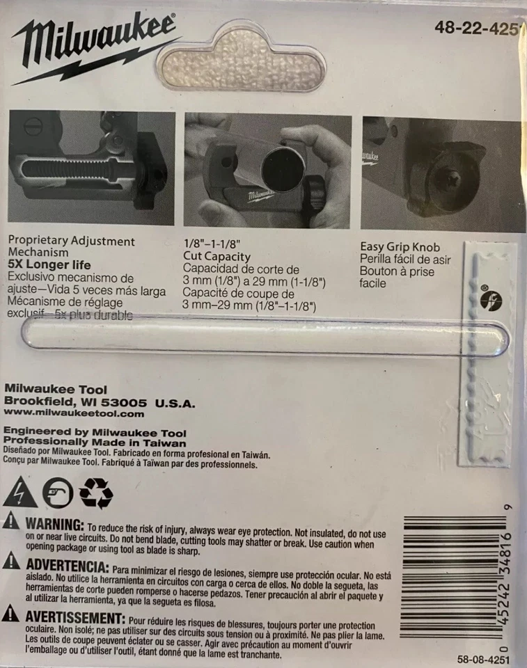 Milwaukee Tool 48-22-4251 1" Mini Copper Tubing Cutter - Image 2 of 4