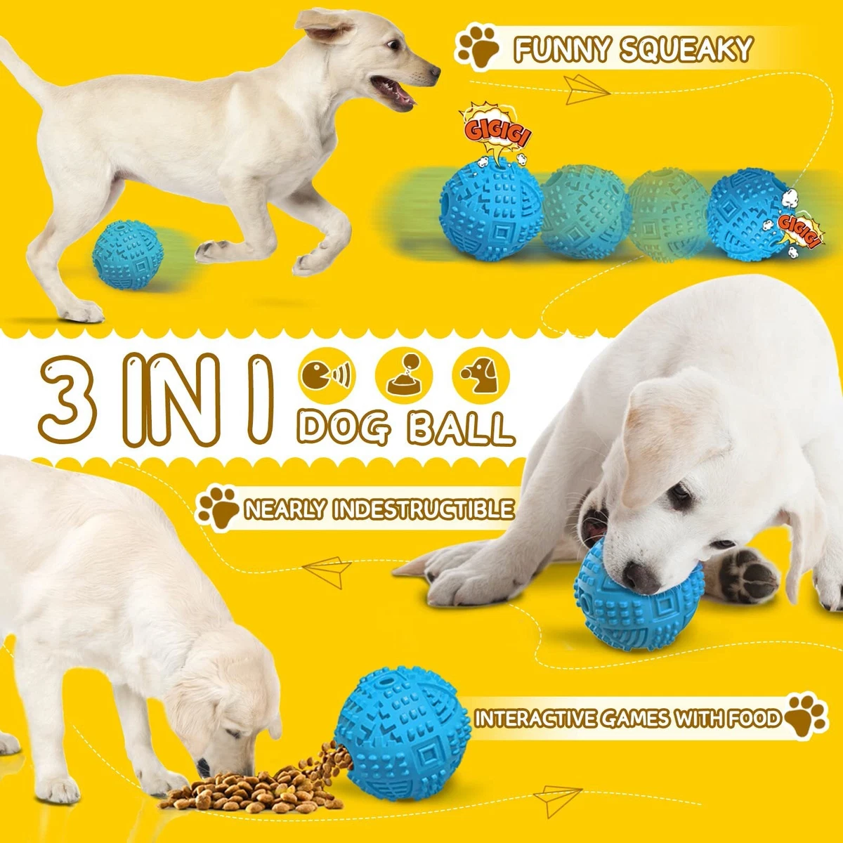 Pet Supplies : Dog Puzzle Toys, Squeaky Treat Dispensing Dog