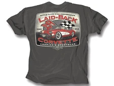 Corvette T-Shirt C1 America's Sports Car Laid Back Charcoal