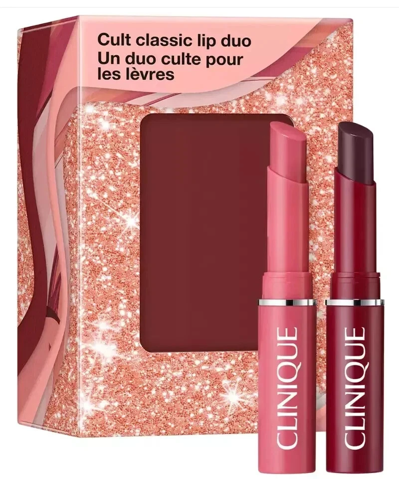 Clinique Cult Classic Almost Lipstick Duo Set - Black Honey & Pink Honey NIB