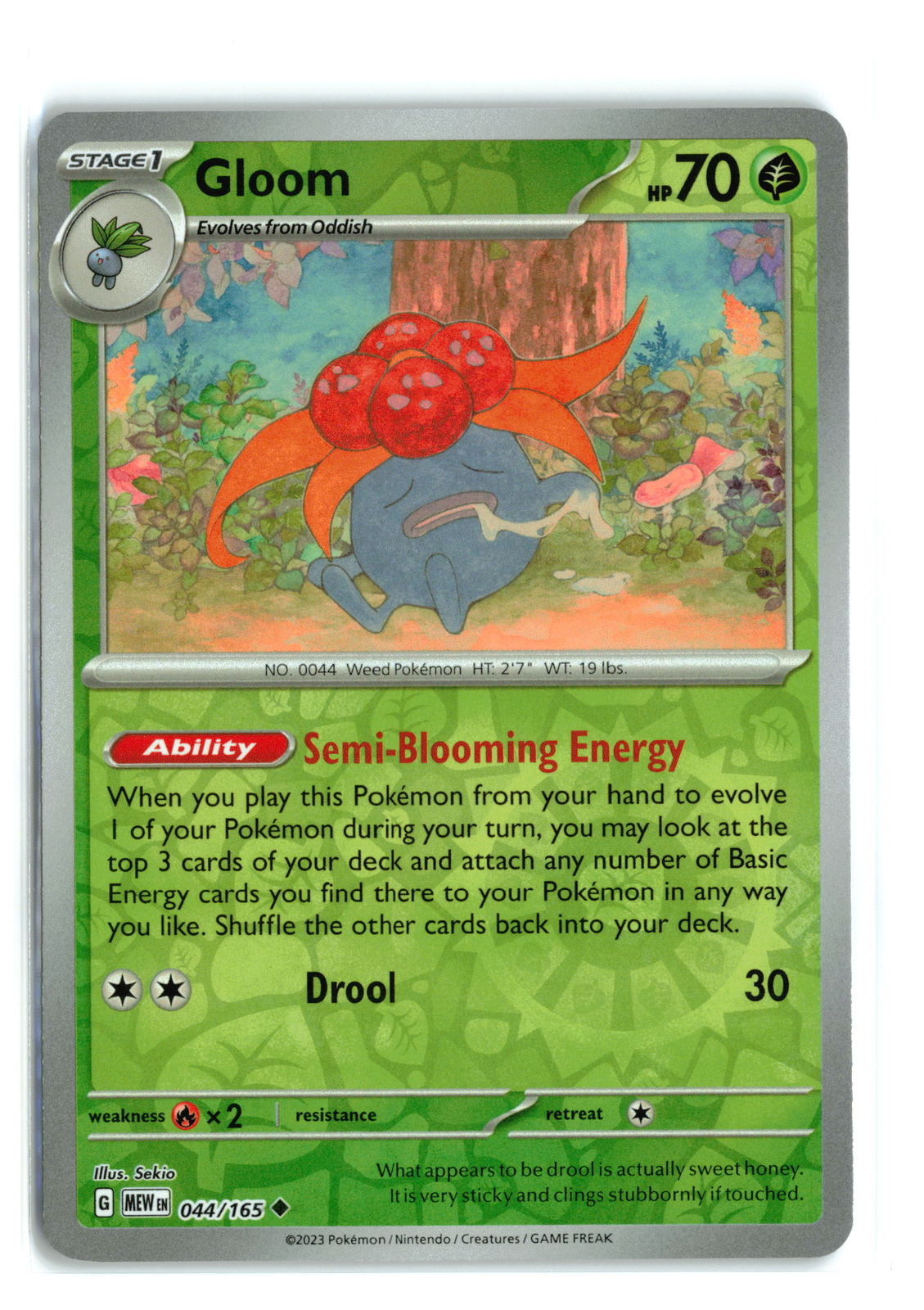 Gloom #044/165 SV Scarlet & Violet 151 Uncommon Reverse Holo Pokemon TCG NM