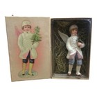 Victorian Porcelain Angel Christmas Ornament Holding Tree Glitter Boxed