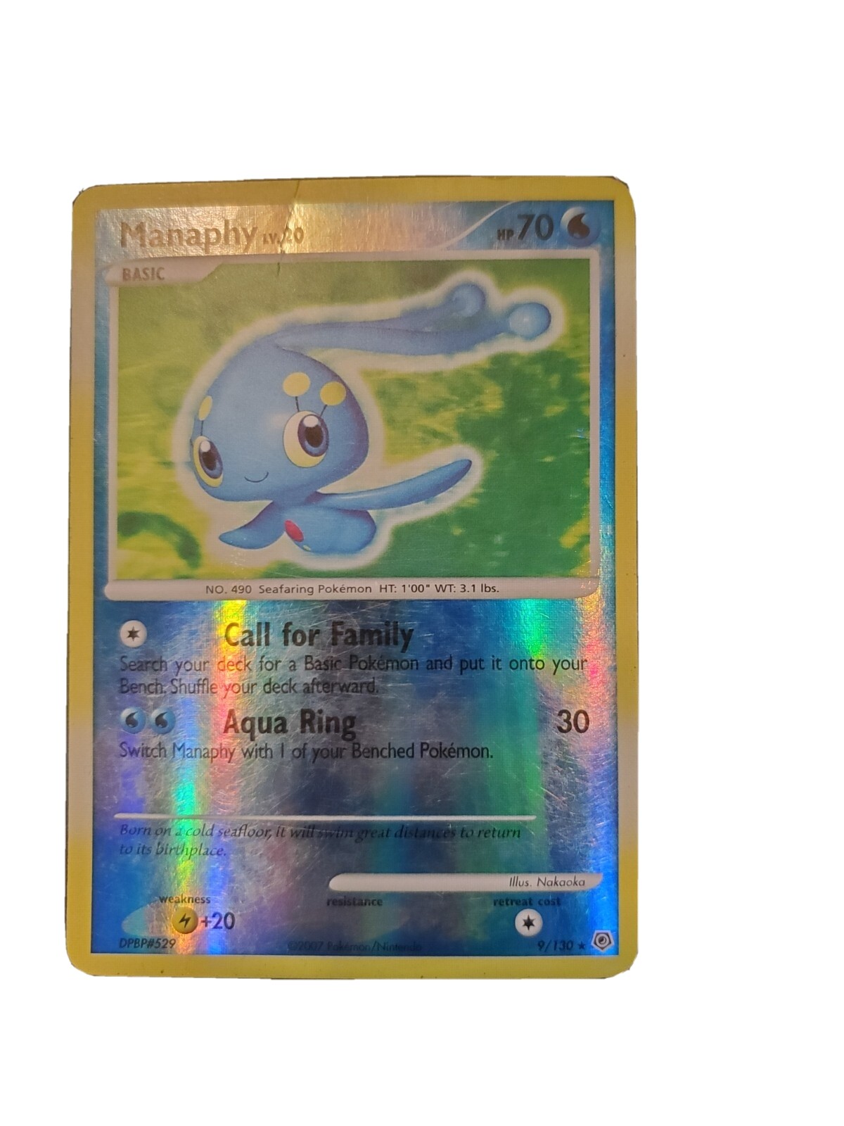 Manaphy 9/130 Holo Rare Diamond & Pearl MP Pokemon TCG