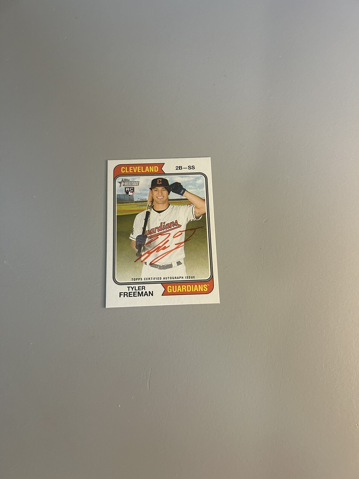 2023 Topps Heritage Tyler Freeman Rc Auto Real One Autograph Red Ink 50/74