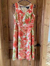 Norton McNaughton Dress Women's Sleeveless Floral Light Yellow V-Neck  sz 4