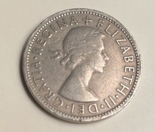 1954 Great Britain Two Shillings Florin Coin QueenElizabeth II Dei Gratia Regina