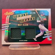 2021 Panini Absolute Matt Olson Red Tools of the Trade Dual Jersey 05/99 A's