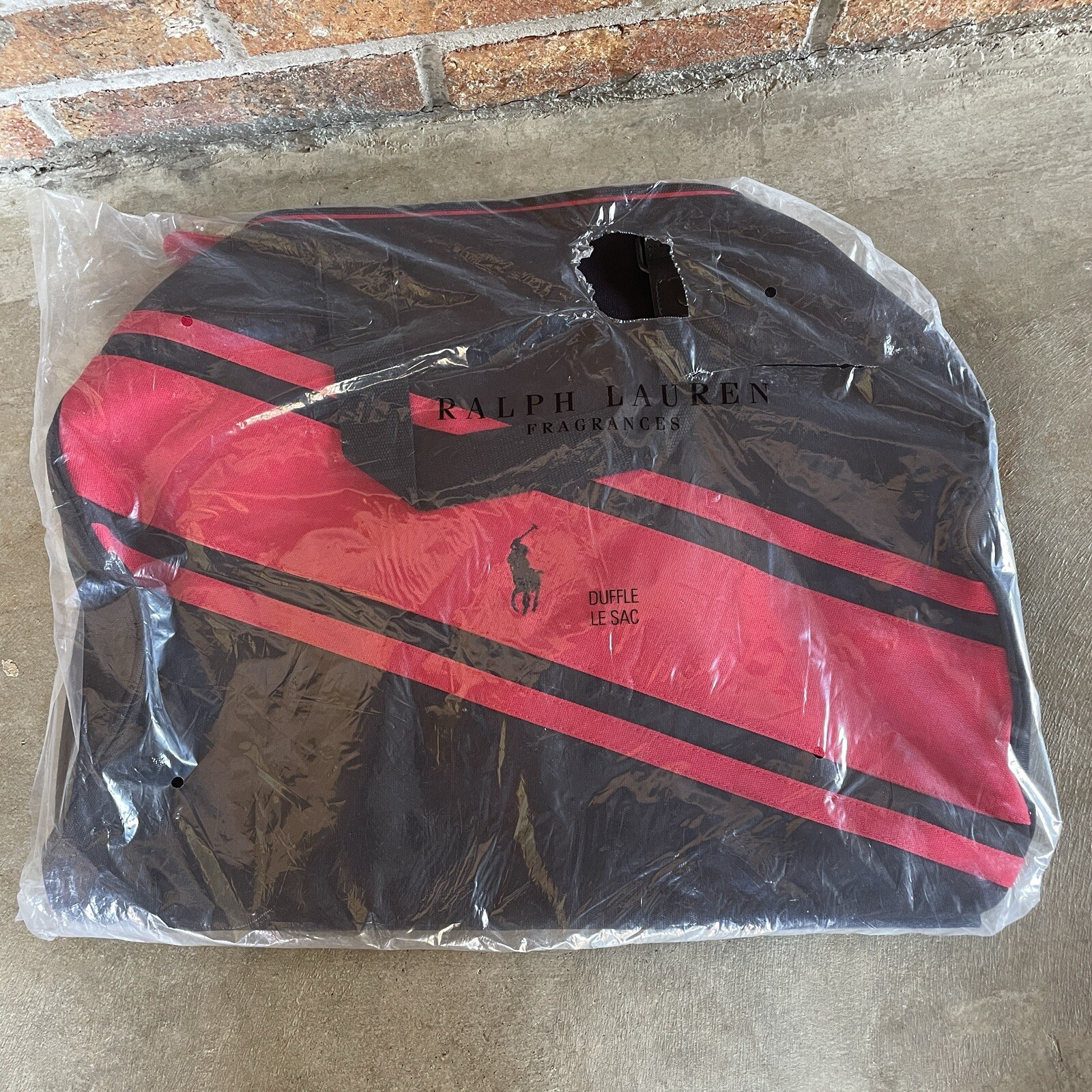 RALPH LAUREN FRAGRANCES Borsa da Viaggio Uomo in Tela Pony The Polo Borsone Rosso NERO