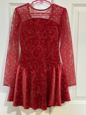 Figure Skating Red Dress Girls size 8