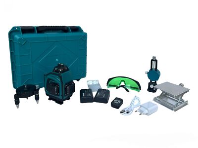 Livella Laser Verde 360° Autolivellante - 16 Linee Con Telecomando E Batterie Esterne IP54 - Foto 2