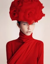 Red Hat Society Black Medium Large Handbag Tote with Stitched Applique