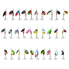 Lot 30 pcs Trout Spoon Metal Fishing Lures Spinner Baits Bass Tackle Colorful