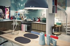 Placemats Set Double-Sided grey anthracite Oval Dining dc Table Placemats Heat