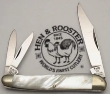 Solingen Made Bertram Hen & Rooster #203 Serpentine Whittler Knife Pearl Handles