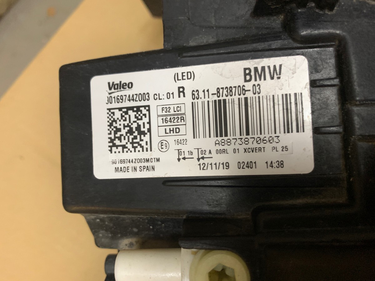 BMW F32 SCHEINWERFER FULL LED RECHTS 63118738706 8738706-02  