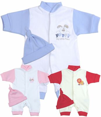 BabyPrem Frühgeborene Baby Jungen Mädchen Kleidung 2-teiliges Strampler & Mütze Set 1,5 - 7,5 Pfund