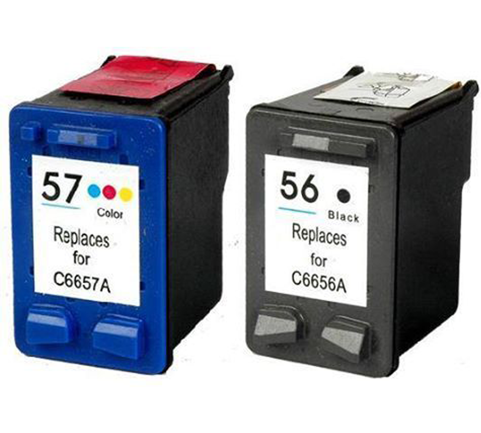 Compatible HP 56 57 Ink Cartridge Combo for HP7550 7660 Printer-OEM INK-