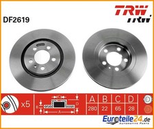 2 St. Bremsscheibe TRW DF2619 für VW Golf III Vento Corrado