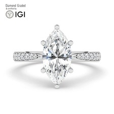 Marquise Diamond Engagement Ring Platinum Labgrown 1.20 Ct Solitaire