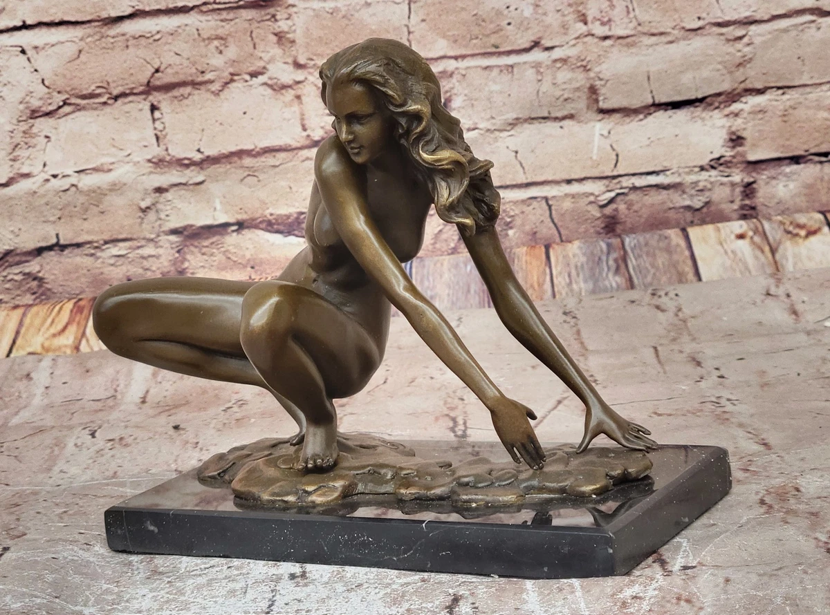 CONTEMPORARY BRONZE METAL SCULPTURE NUDE ABSTRACT FIGURATIVE FEMALE SIGNED GIFT