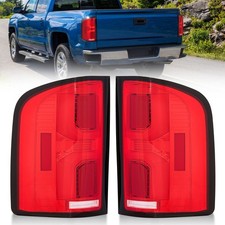 Red Led Tail Lights For 2007-2014 Chevy Silverado 1500 2500 Brake Lamps