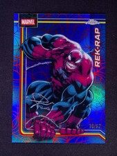 2026 Topps Chrome Marvel Comics Rek-Rap #95 Spider-Web Red/Blue Refractor /62