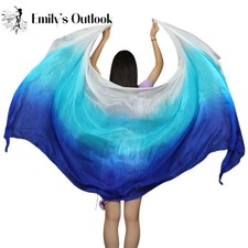 Hand Dyed Silk Veil Belly Dancers Gradient Color 250 114cm BellydanceShawlVeil
