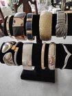VTG COSTUME JEWELRY LOT 12 CT METAL-PLASTIC-  BRACELETS CLASPS-BANGLES