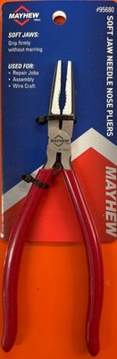 Mayhew Steel Soft Jaw Needle Nose Pliers Tool 95680 Red Handle NEW