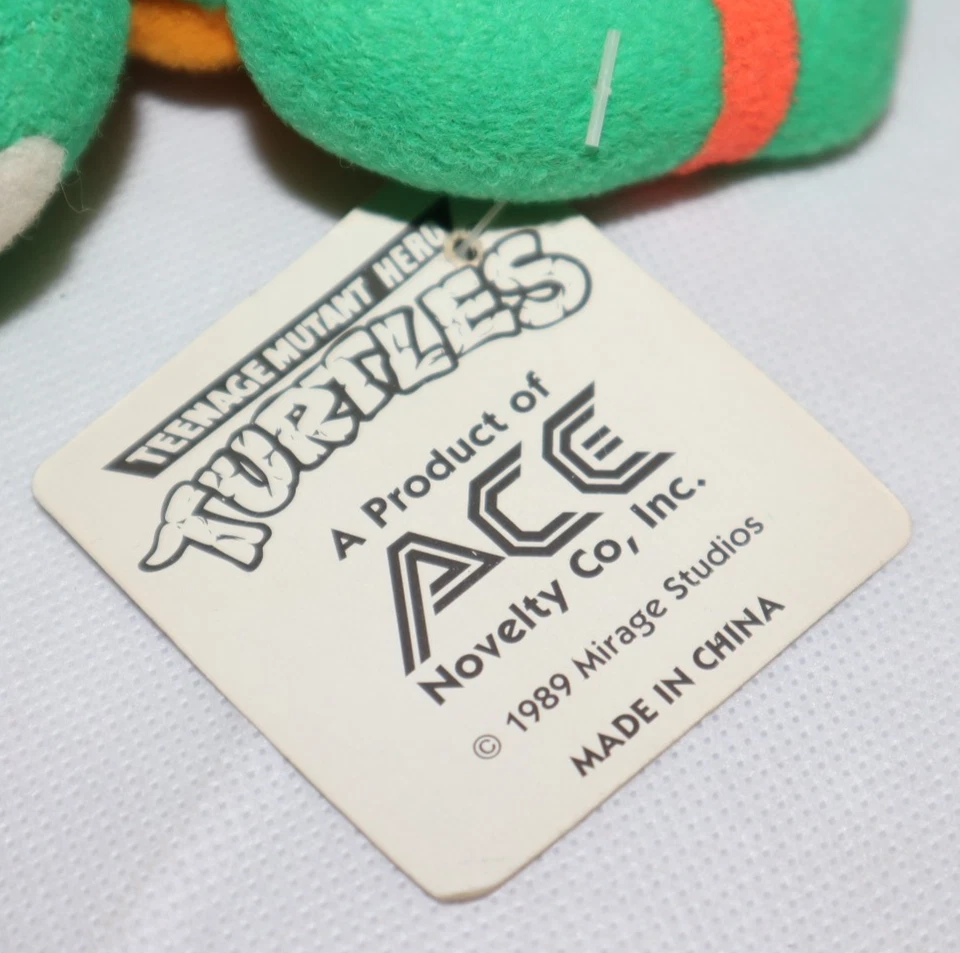 MICHAELANGELO VTG PLUSH FIGURE TEENAGE MUTANT NINJA HERO TURTLE TMNT ACE 1989 - Image 3 of 4