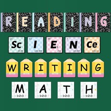 23 Pcs Core Subjects Bulletin Board Decorations Science Reading Math Writing Ban