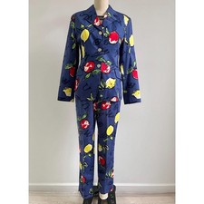 Set anni 80 / tuta JC de Castelbajac blu stampa frutta anni 90 / Medium