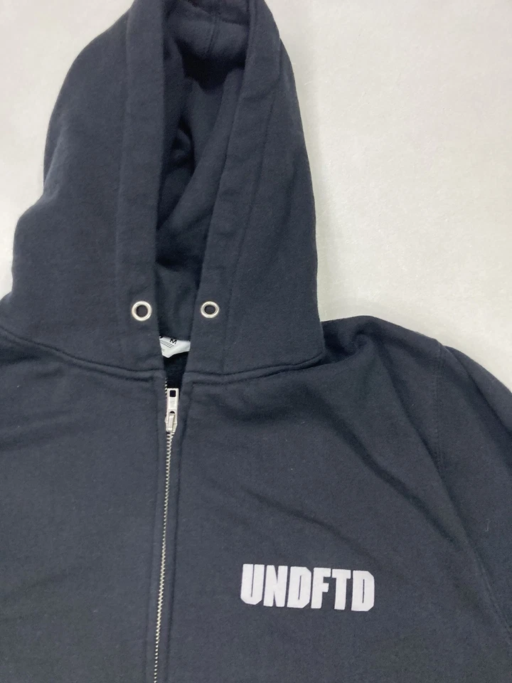Undefeated UNDFTD Logo Full Zip Hoodie Men Medium Black - Image 2 of 4