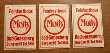 3x alte Zündholz-Etiketten Streichholzetiketten Bonn Bad Godesberg RAR