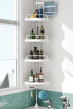 Corner Shower Caddy Tension Pole: Rust Proof 4Tier Shampoo Storage Organizer ...