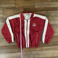 VTG Russell Athletic Oklahoma Sooners Jacket Size S Red White Windbreaker 331014