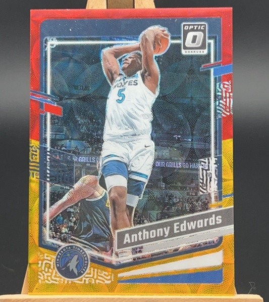 Anthony Edwards 2023-24 Panini Donruss Optic Int'l Red Gold Scope 06/99 #59