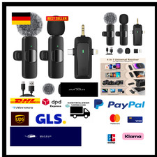 HMKCH Kabelloses Lavalier Mikrofon für iPhone/Android Telefon/Kamera/Computer/La