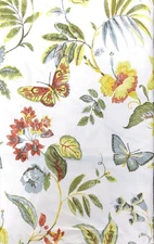 Various Size Flowers Butterflies Vinyl Flannel Back Tablecloth Multicolor Elrene