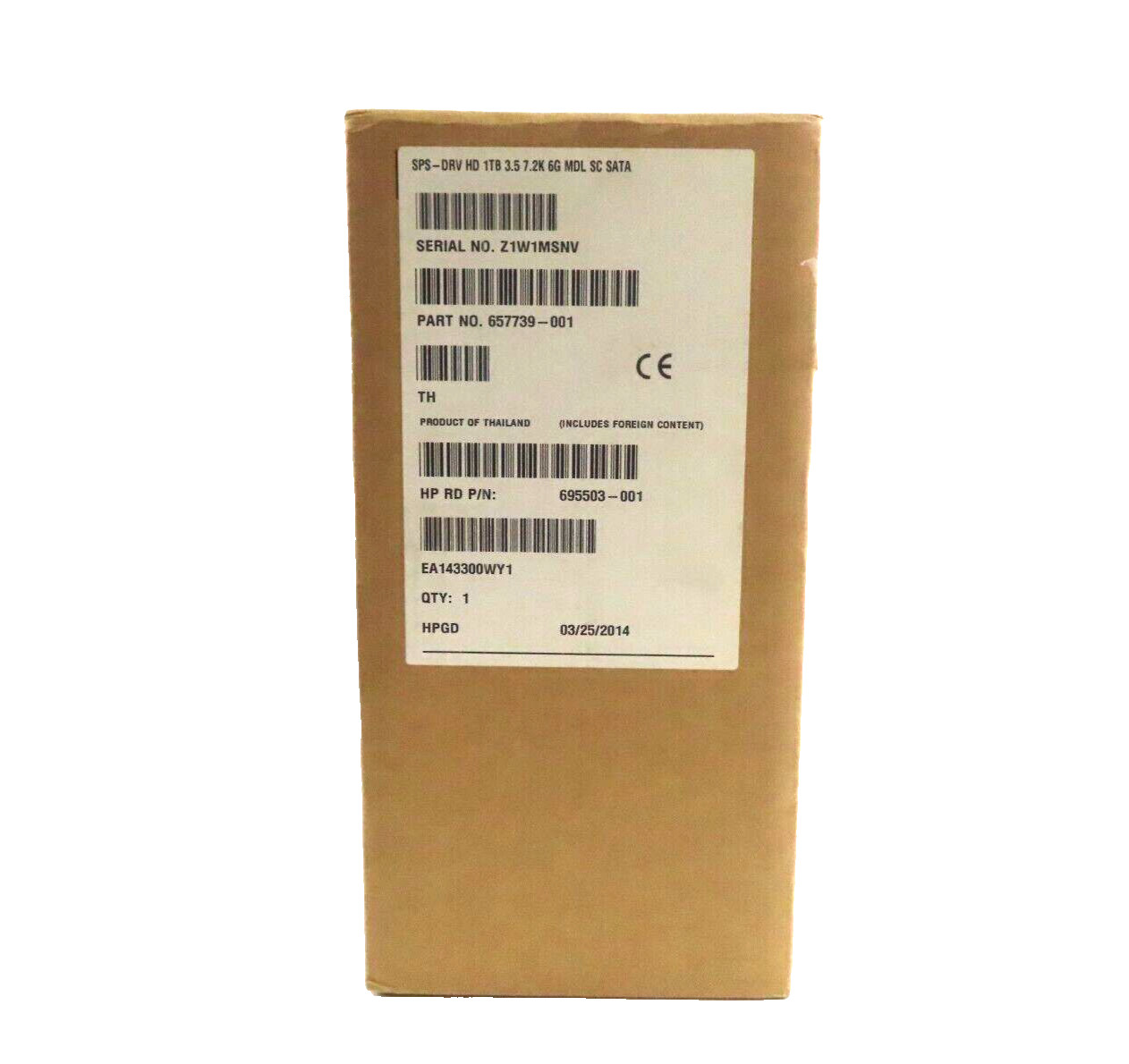 1TB SATA 3.5"" 7200RPM 6Gb/s (LFF) HDD - 657739-001