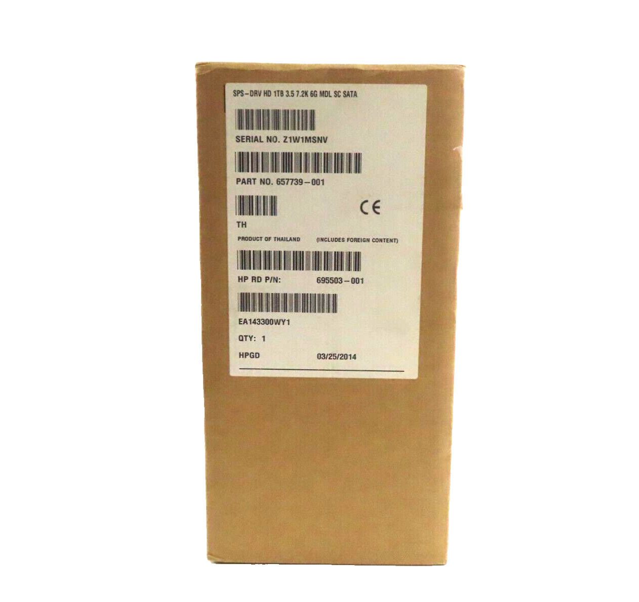 1TB SATA 3.5"" 7200RPM 6Gb/s (LFF) HDD - 657739-001
