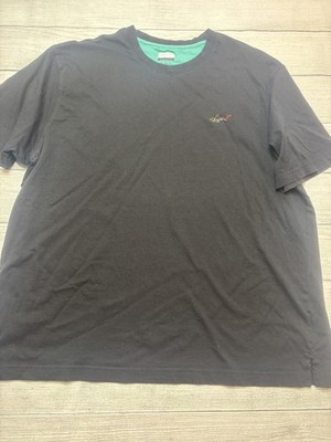 Greg Norman Shirt Mens 2XL Black Shark Logo Cotton Tee Golf Crewneck Casual