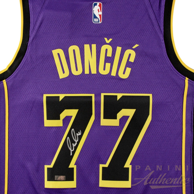 Luka Doncic Autographed Los Angeles Lakers Purple Nike Swingman
