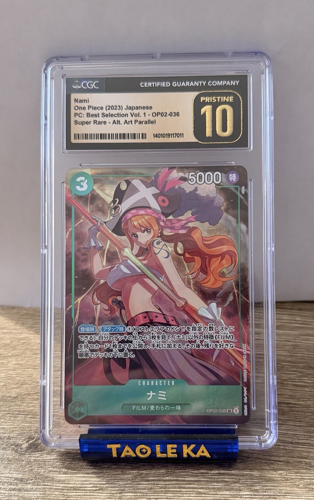 One Piece 2023 OP02-PARAMOUNT War Alternate Art #036 Nami, PSA 9